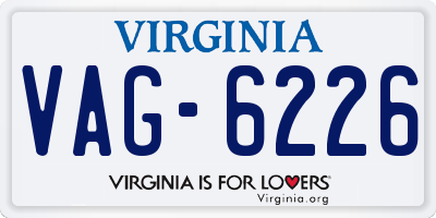 VA license plate VAG6226