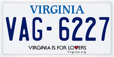 VA license plate VAG6227