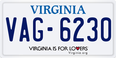 VA license plate VAG6230