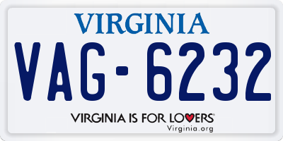 VA license plate VAG6232
