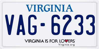 VA license plate VAG6233