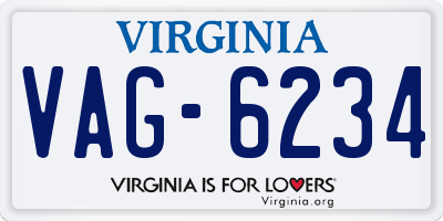 VA license plate VAG6234