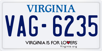 VA license plate VAG6235