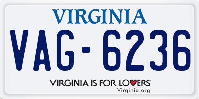 VA license plate VAG6236