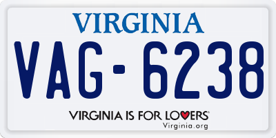 VA license plate VAG6238