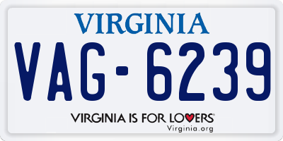 VA license plate VAG6239