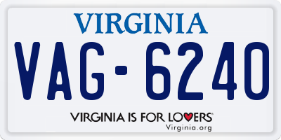 VA license plate VAG6240