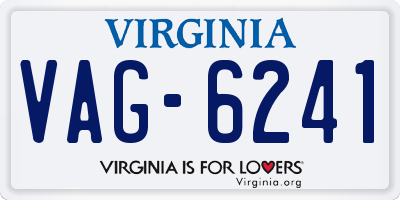 VA license plate VAG6241