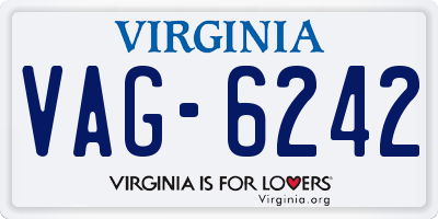 VA license plate VAG6242
