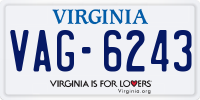 VA license plate VAG6243