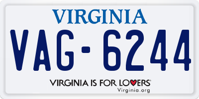 VA license plate VAG6244