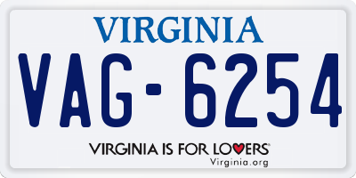 VA license plate VAG6254