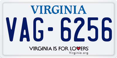 VA license plate VAG6256