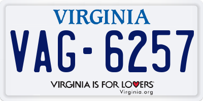 VA license plate VAG6257