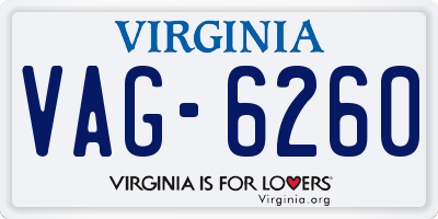 VA license plate VAG6260