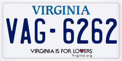 VA license plate VAG6262
