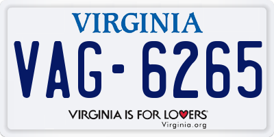 VA license plate VAG6265