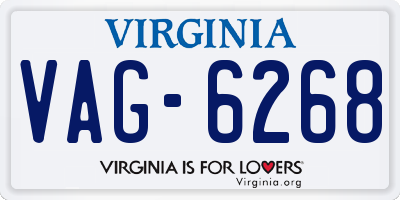 VA license plate VAG6268