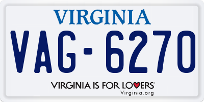 VA license plate VAG6270