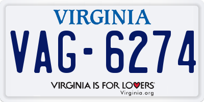 VA license plate VAG6274