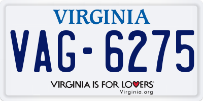 VA license plate VAG6275