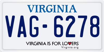 VA license plate VAG6278