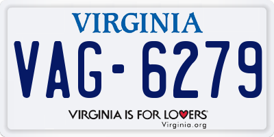 VA license plate VAG6279