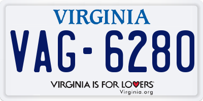 VA license plate VAG6280
