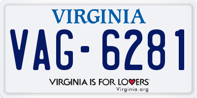 VA license plate VAG6281