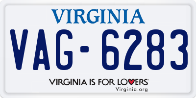 VA license plate VAG6283