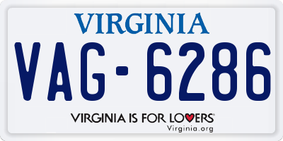 VA license plate VAG6286
