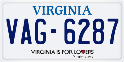 VA license plate VAG6287