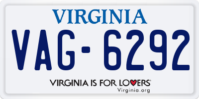 VA license plate VAG6292