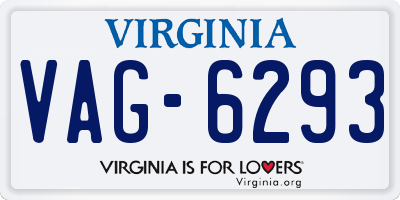 VA license plate VAG6293