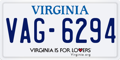 VA license plate VAG6294