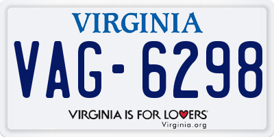 VA license plate VAG6298