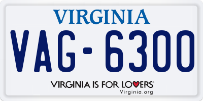 VA license plate VAG6300