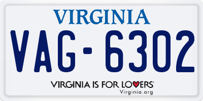 VA license plate VAG6302
