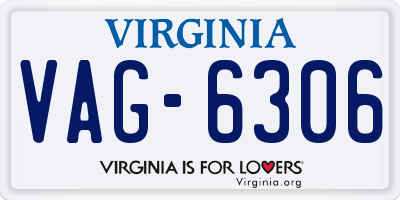 VA license plate VAG6306