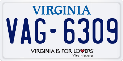 VA license plate VAG6309