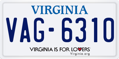 VA license plate VAG6310