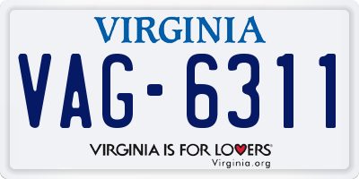 VA license plate VAG6311