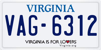 VA license plate VAG6312
