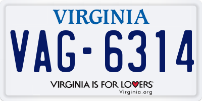 VA license plate VAG6314
