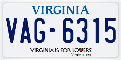 VA license plate VAG6315