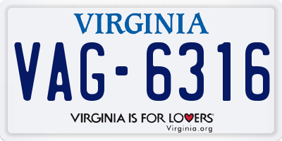 VA license plate VAG6316