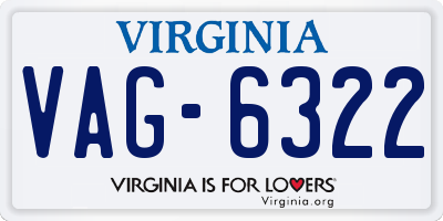 VA license plate VAG6322