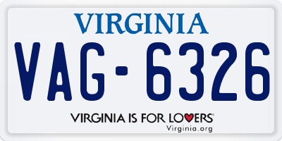 VA license plate VAG6326
