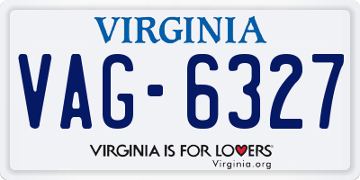 VA license plate VAG6327