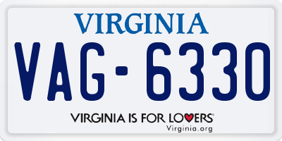 VA license plate VAG6330